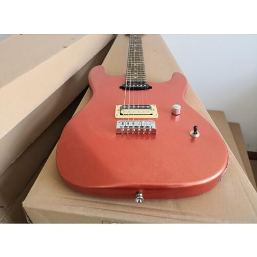 Custom unique orphan 6 string guitar, metal orange pink guitar,fised bridge,SH pickups,neck bolt on body