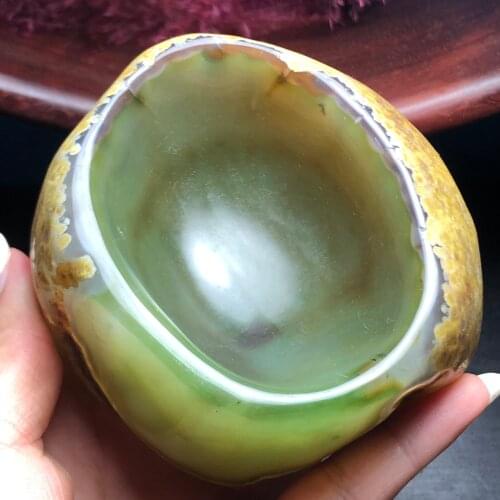 Natural green agate Crystal bowl Crystal Crafts Home Decoration