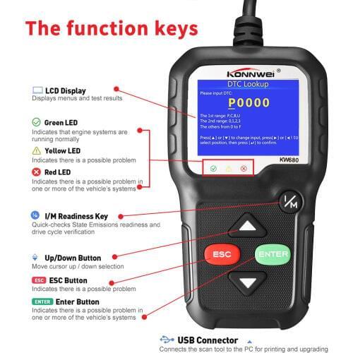 Professional ODB 2 Car Diagnosis Scanner OBD 2 Diagnostic Tool Support Multi-language Automotive Scanner in Russian