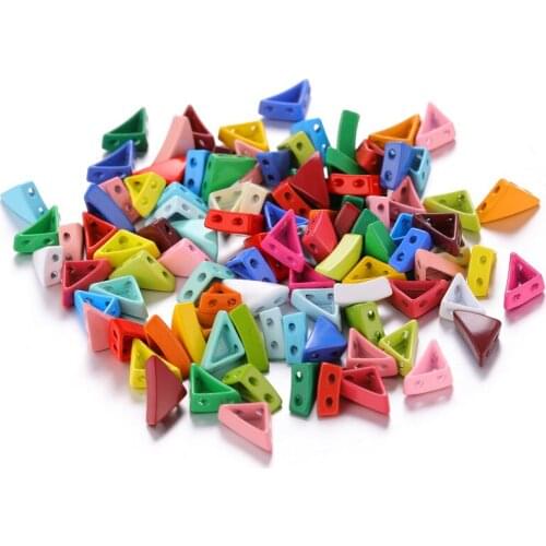 JUWANG 10 pcs\lot Rainbow Enamel Tile Beads DIY Jewelry Accessories 3 D Triangle Paint Strand Beadeds For Bracelets Making