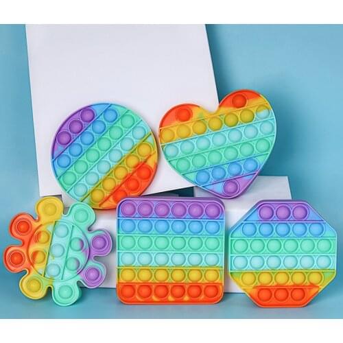 Rainbow Popite Push Bubble Fidget Sensory Toy Autism Special Needs Fidget Squeeze Board Game