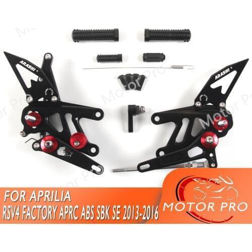 Adjustable Footrests For Aprilia RSV4 FACTORY APRC ABS SBK SE 2013 - 2016 Motorcycle Accessories Foot Pegs Rearsets BLACK 2015