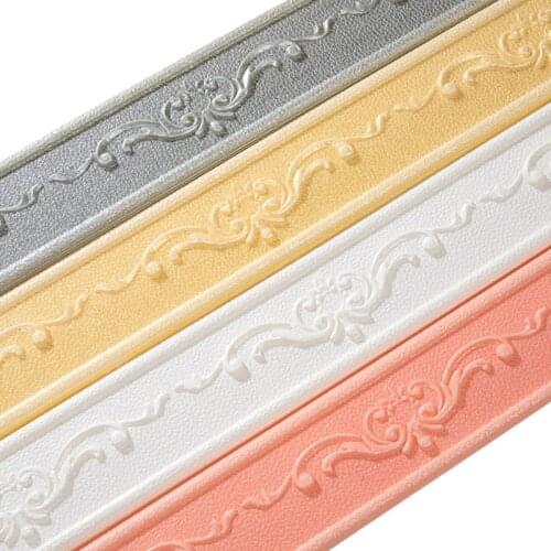 3d foam embossed corner line self-adhesive wall sticker wall edge strip wall waist line waterproof