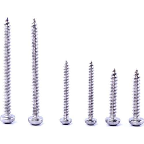 Stainless steel round head self-tapping screw pan head cross wood screw small round head screw M2M3M4M5M6mm