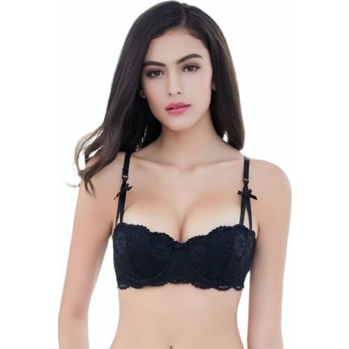 Sexy Lace Bra Half Cup Push Up Underwear Thin Cotton Women Bras