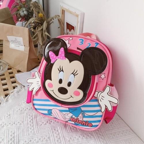 Disney Animation Cartoon Minnie Mickey Kindergarten Boys and Girls Schoolbags Childrens Cute Travel Storage Bag