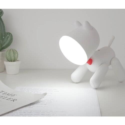 Night Light Usb Eye Protection Cute Puppy Book Reading Lamp for Child Sleeping Bedside Light Desktop Led Learning Lamp