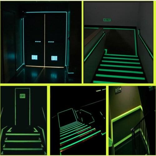 Luminous Tape Self-adhesive Paper, Detachable Luminous Tape Fluorescent Light Dark Eye-catching Warning Mouth Channel Tape