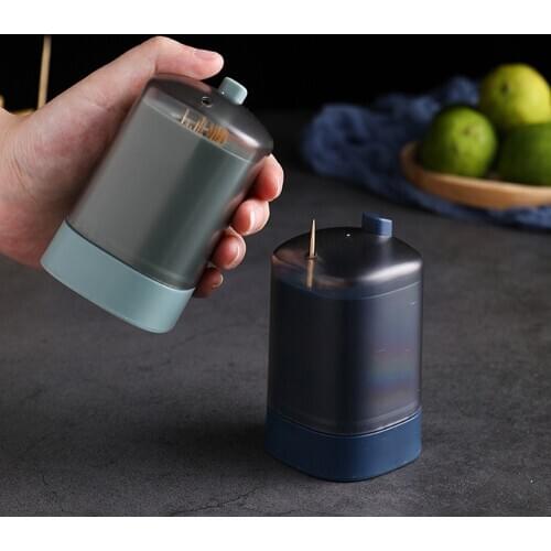 Automatic Toothpick Holder Push Pop-Up Tooth Pick Container Portalbe Toothpick Dispenser Storage Box Table Decoration For Home