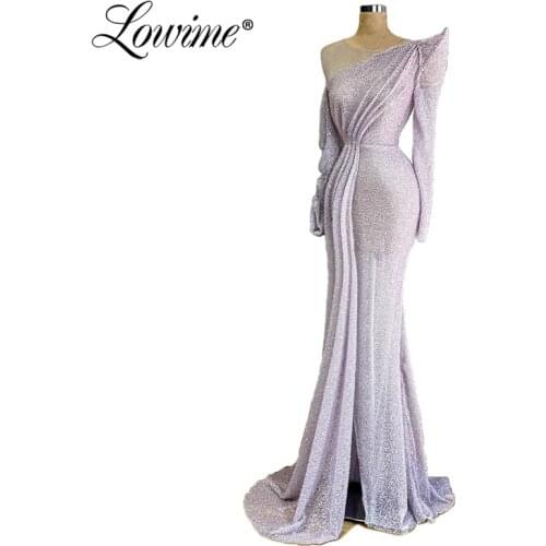 Beaded Mermaid Evening Dresses 2020 Long Sleeves Dubai Arabic Party Gown Special Occasion Plus Size Prom Dress Vestido De Festa