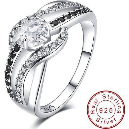 New 925 Sterling Silver Fine Jewelry Trendy Engagement Bague Femme For Women Anillos De Plata 925 De Ley Wedding Rings C047