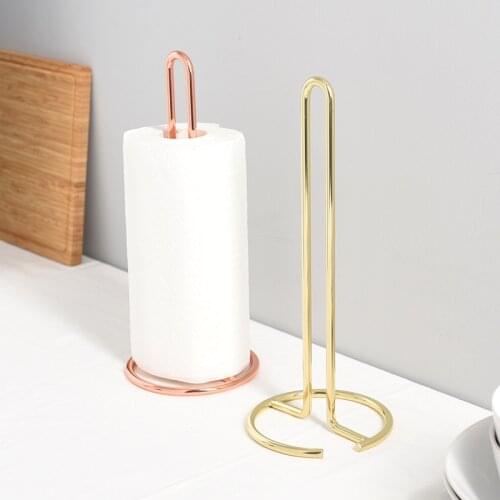 Nordic style gold wrought iron kitchen paper towel holder Restaurant paper storage rack Household paper towel holder