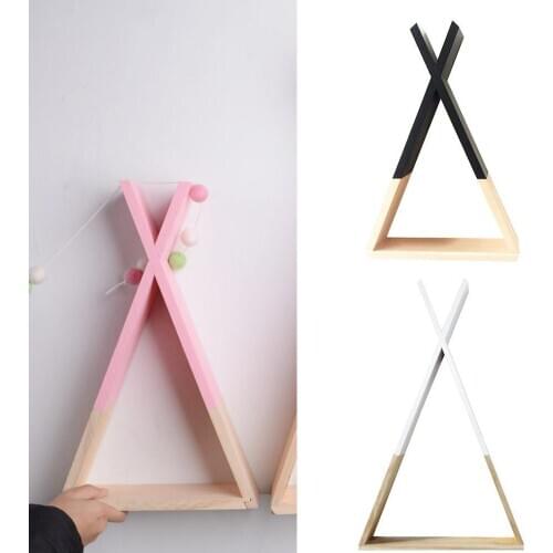 1Pc Living Room Wooden Triangle Storage Holder Rack Decor Wall Mounted Shelf Organizer Kitchen Supplies Gadgets