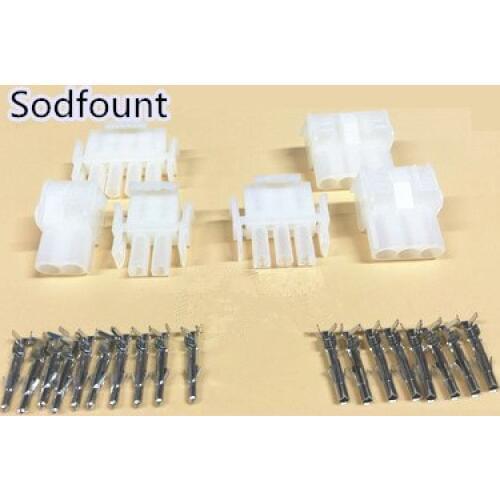 10 set 3 Pin way Electrical Wire Connector Plug 63080 6.3mm pitch connectors kit (Housing+Terminal) (42021 42022) for car