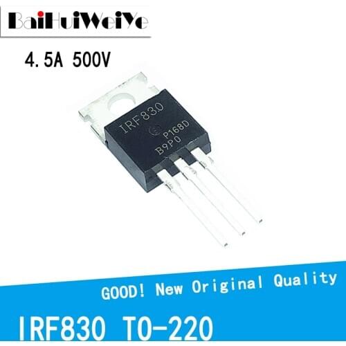 10PCS/LOT IRF830 IRF830PBF 4.5A 500V TO-220 TO220 MOSFET P-Channel Field Effect New Original Good Quality Chipset