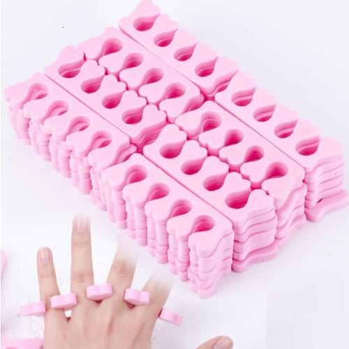 20/10pcs Fingers Foots Toe Separator Manicure Soft Sponge UV Gel Polish Pink Foam Nail Art Toe Pedicure Finger Relaxing Holding