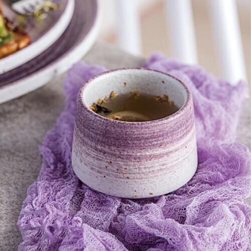 200ml Japanese Style Retro Tea Cup Hand Ceramic Water Cup Sushi Tableware Retro Milk Cup Home Restaurant Teaware Drinkware