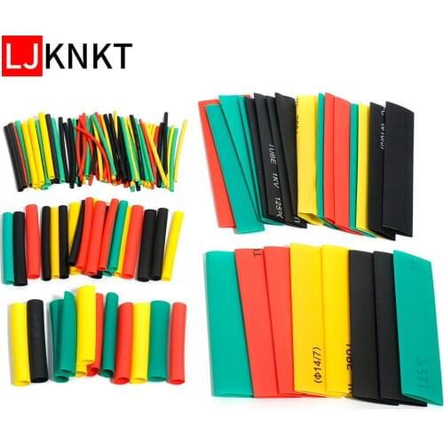 328/164/127pcs Mixed Color Sleeving Wrap Wire Car Electrical Cable Tube kits Heat Shrinkable Polyolefin