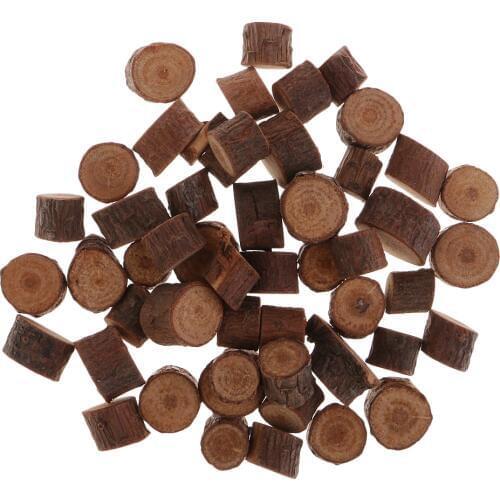 50 Pieces Rustic Natural Round Wood Log Slices Wood Block For Kids Painting DIY Crafts Wedding Centerpieces