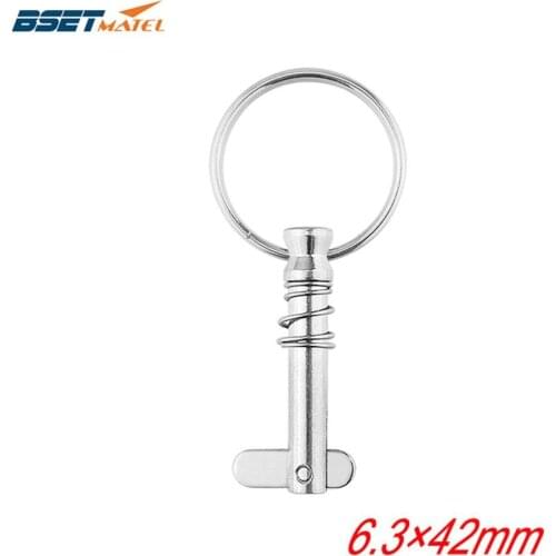 6.3*42mm BSET MATEL Marine Grade 1/4 inch Quick Release Pin with Ring for Boat Bimini Top Deck Hinge Marine hardware