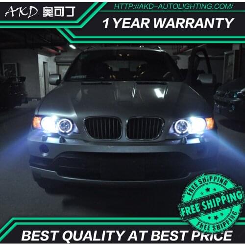 AKD Car Styling Head Lamp for BMW X5 E53 Headlights 1998-2003 X5 LED Headlight DRL Angel Eye Hid Bi Xenon Auto Accessories