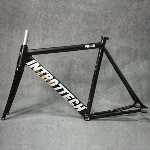 INTRO7 Aluminum Fixed Gear bicycle Frame and Carbon Fork 700C fixie bike Frameset 51/52/55/57cm