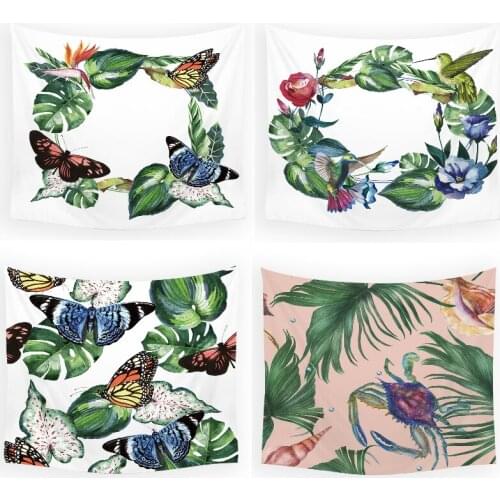 Green leaf flowers anime tapestry tarot tapestry kawaii tapestry wall decor bedroom japanese home decor ocean tapestry tapastry