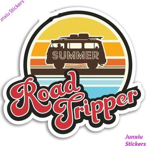 Road Tripper Car Stickers and Decal for Travel Surf Luggage Truck Window Bumper Waterproof Accessories Decoration KK13*13cm