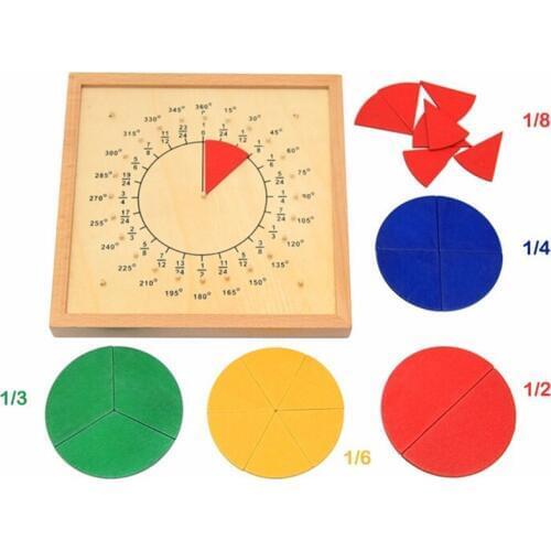 Baby Toys Circular Mathematics Fraction Division Teaching Aid Montessori Board Wooden Toys Child Educational Gift Math Toy