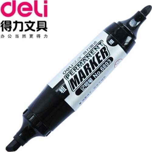 DL Good mark pen 6893 oil double head thick thin light goods large head logistics pen Stationery for office supplies