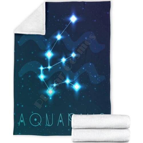 Aquarius Zodiac fleece blanket Printed Blanket Adults/kids Fleece Blanket Sherpa Blanket 02