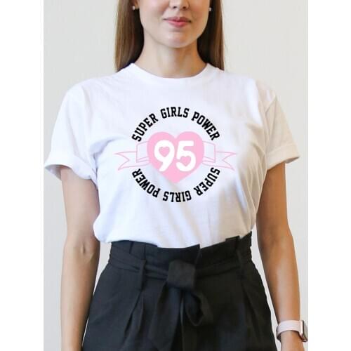 Super Girl Power Print T-shirt White Cotton Black Letter Prined Short Sleeves Women Top&Tees 2019 Summer femme Tops