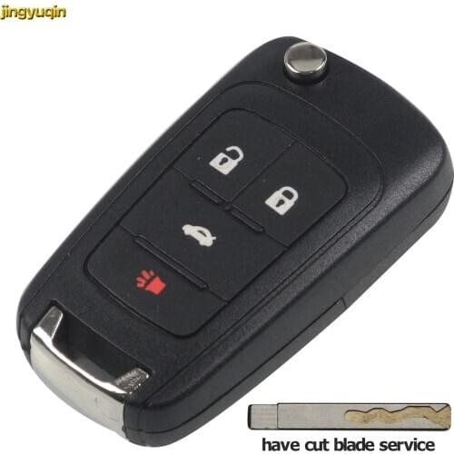 Jingyuqin 4 Buttons Flip Folding Remote Key Shell Case for GMC for CHEVROLET Malibu Cruze Aveo Car Alarm Housing Keyless Entry