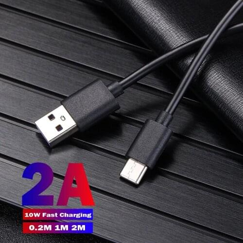 Type C USB C Cable 2A Fast Charging Cable For Samsung A21s OnePlus 8T vivo X60 Xiaomi Redmi Note 10 Pro Data Cable 2M 1M 0.2M