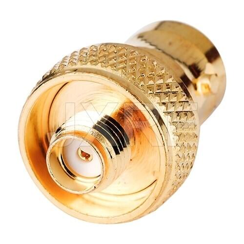 JXRF Coaxial Coax Adapter BNC Female Jack to SMA Female Jack Straight Gilded SMA to BNC Connector For Walkie talkie Antenna