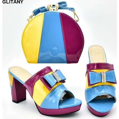 African Shoes and Matching Bags Italian Ladies Shoes with Matching Bags Set Decorated with Appliques Womens Dress Shoes Open Toe