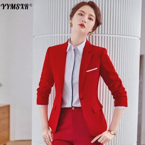 Red Professional Suit Womens Autumn Korean Style Fashion Foreign Temperament President Manager Overalls High Quality