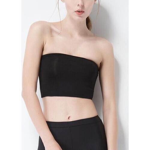 Summer Women Sexy Tube Top Strapless Black Bandeau Sleeveless Sports Bra Underwear Wrap Chest TT@88