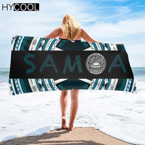 Hot Sales Samoan Polynesian Plumeria Printing Microfiber Bath Towels Beach cushion Swimming Beach Towels Soft Swim Towels