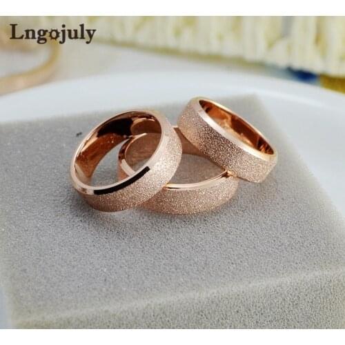 Hot Sale Women Titanium Steel Rings Jewelry RoseGold Titanium Matter Rings For Women Girlfriend Anniversary Party Jewelry Gifts