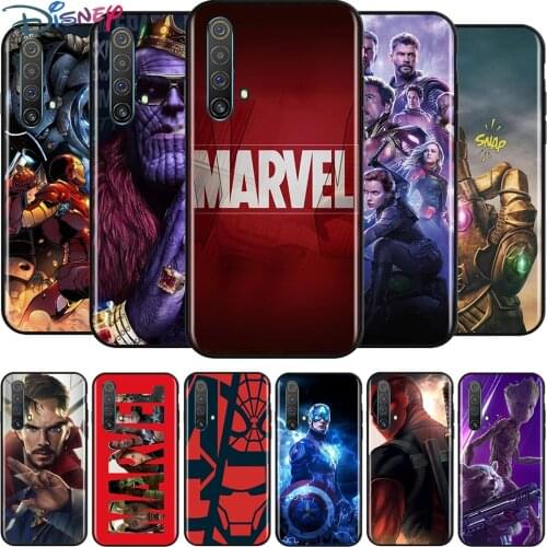 Marvel Avengers for Realme Narzo 20 10 7 6 6i 6S 5 5i 5S 3 3i 2 Pro Black TPU Soft Phone Case