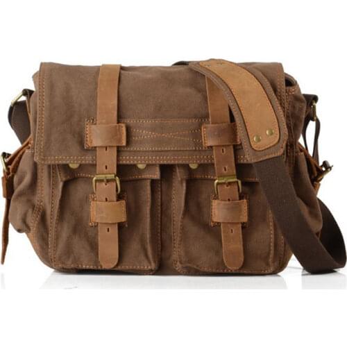 Mens shoulder bags briefcase handbag canvas laptop bags mens messenger bag Vintage Casual Crossbody High capacity travel bag