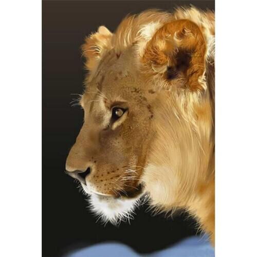 Top Fashion Lion diamond pattern cross stitch kit needlework precise printed picture rhinestones DIY Diamond Embroidery A6594R