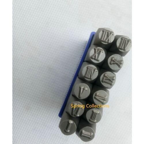 4/5/6/8mm Roman letters I-XII Set Kit Tool die Punch Stamp Stamping Case Leather Craft 12pcs/lot free shipping