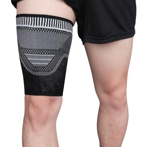 New 1pc Breathable Elbow Knee Pads Anti-sweat Anti-slip Compression Thigh Protector Upper Leg Cover Sportswear Legwarmers