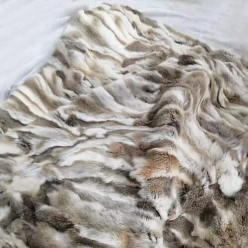 New Natural real genuine rabbit Fur Blanket leather Soft plate Mattress warm winter Customized big size