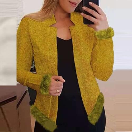 Autumn Winter Slim Cardigan Coats Women ELegant V Neck Hairy Long Sleeve Tops Jacket Fashion Solid Loose Outerwear Harajuku