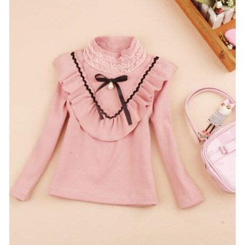 2019 Autumn Baby Girl Clothes Children Clothing Girls Blouse Cute Bow School Girl Blouse Cotton Child Shirt Blusa 3 Colors 2-16Y
