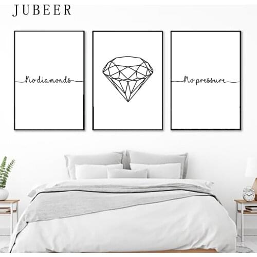 Nordic Style Posters and Prints No Diamonds No Pressure Simple Canvas Poster Decorative Pictures for Living Room Home Decor