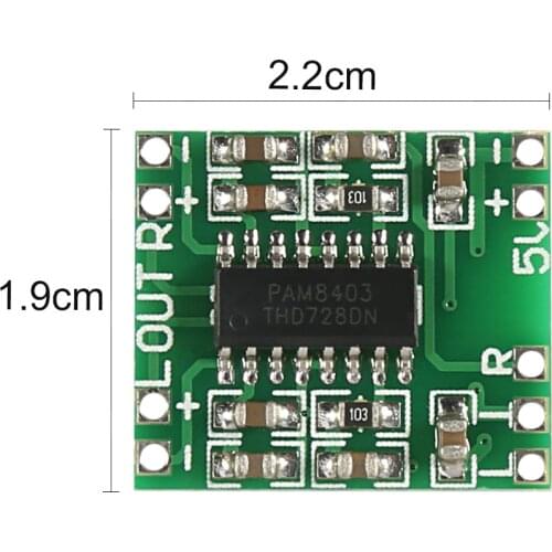 PAM8403 Super Ultra Mini Digital Amplifier Board 2 * 3W Class D Digital 2.5V To 5V Power Amplifier Board Efficient
